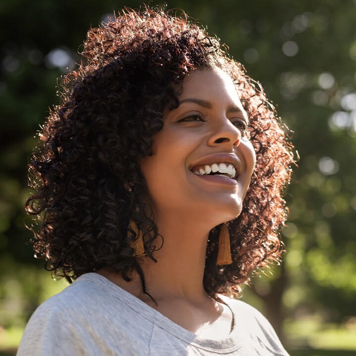 woman smiling